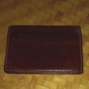 Banana Republic Brown Soft Leather Key Card Holder Wallet Made In Italy